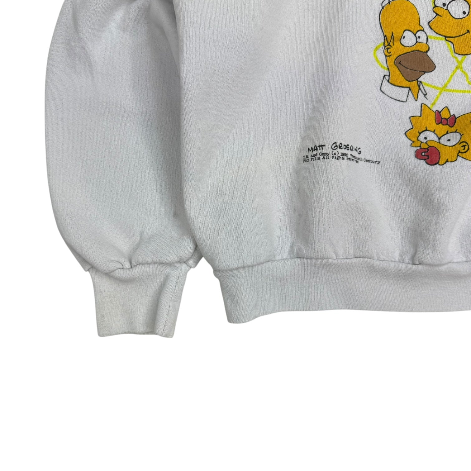 1990 The Simpsons ‘Nuclear Family’ Crewneck White