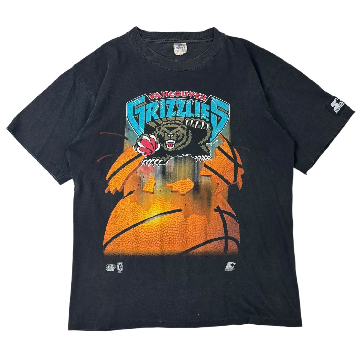 Vintage 1994 Vancouver Grizzlies Basketball T-Shirt Black