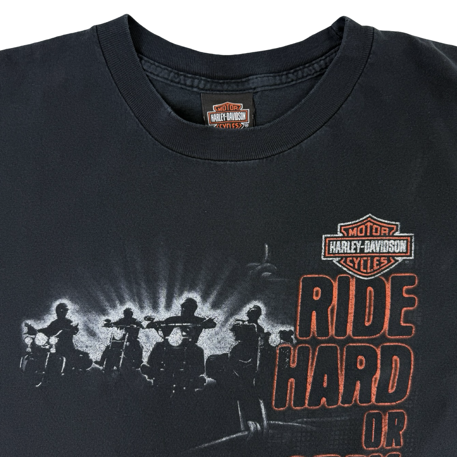 Vintage Harley Davidson Ride Hard or Stay Home T-Shirt Black