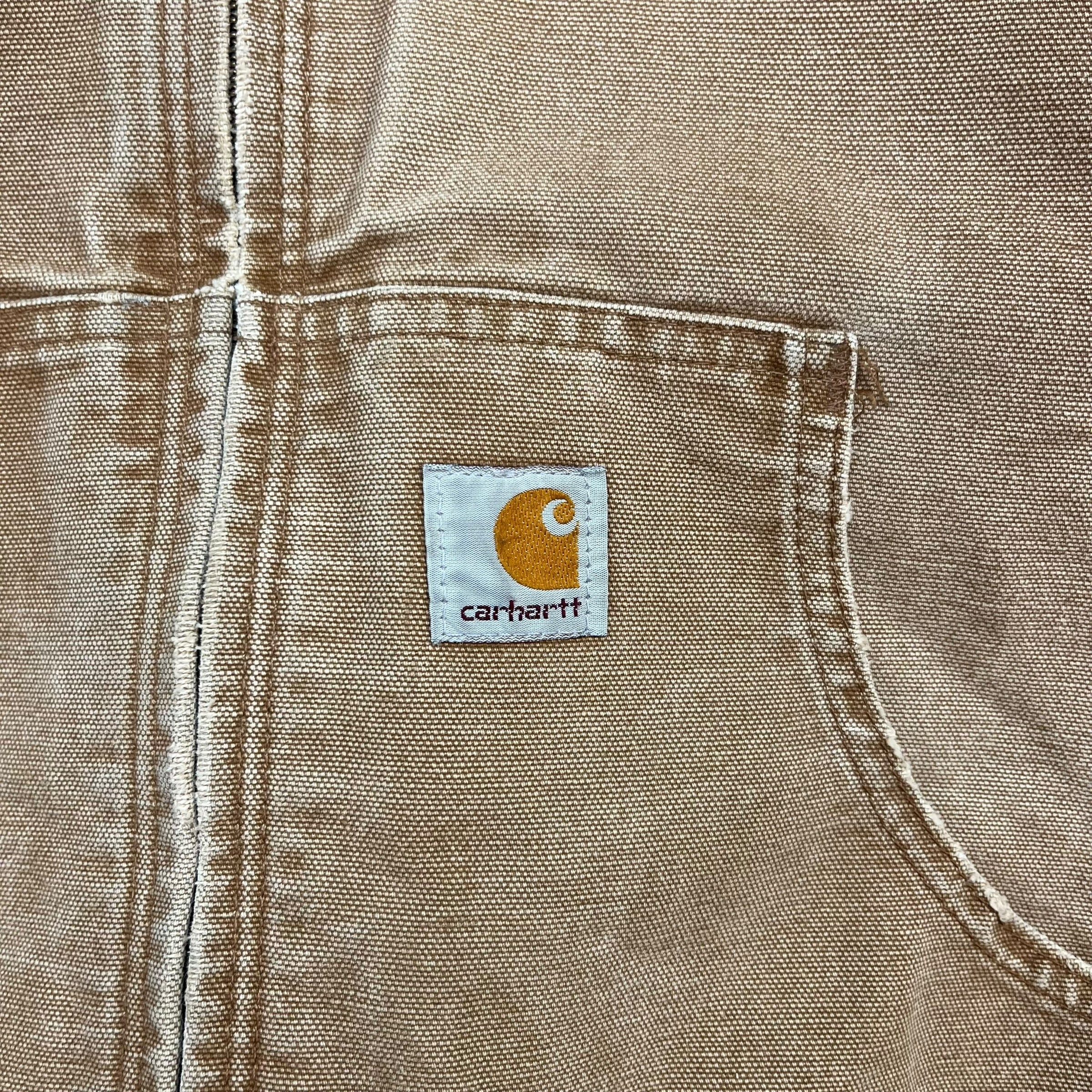 Vintage Carhartt Active Hooded Jacket Tan Brown