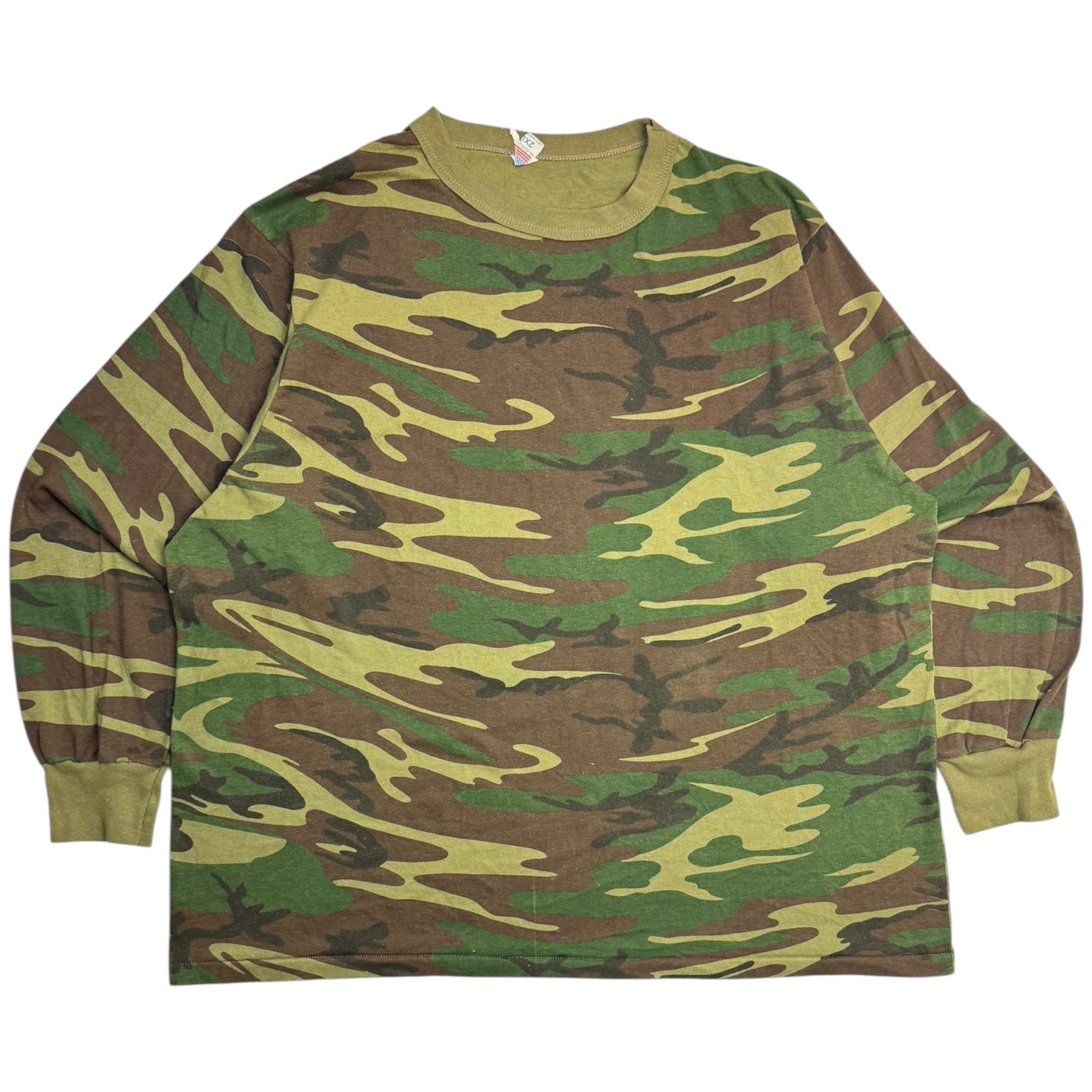 Vintage 90s American Made Woodland Camo Longsleeve T-Shirt