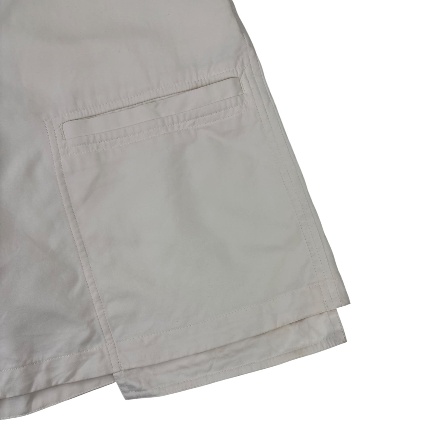 SS22 Christian Dior Cotton Satin Cargo Shorts White