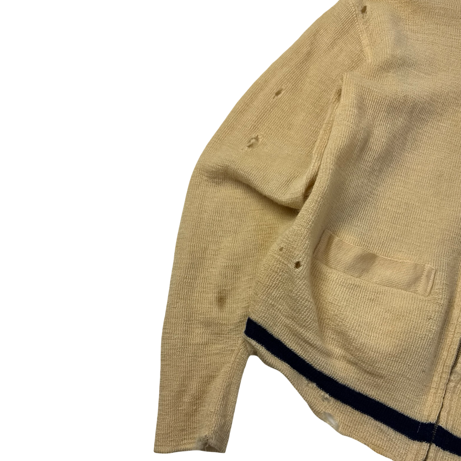 True Vintage Caldwell Pure Wool Knit Cardigan Distressed