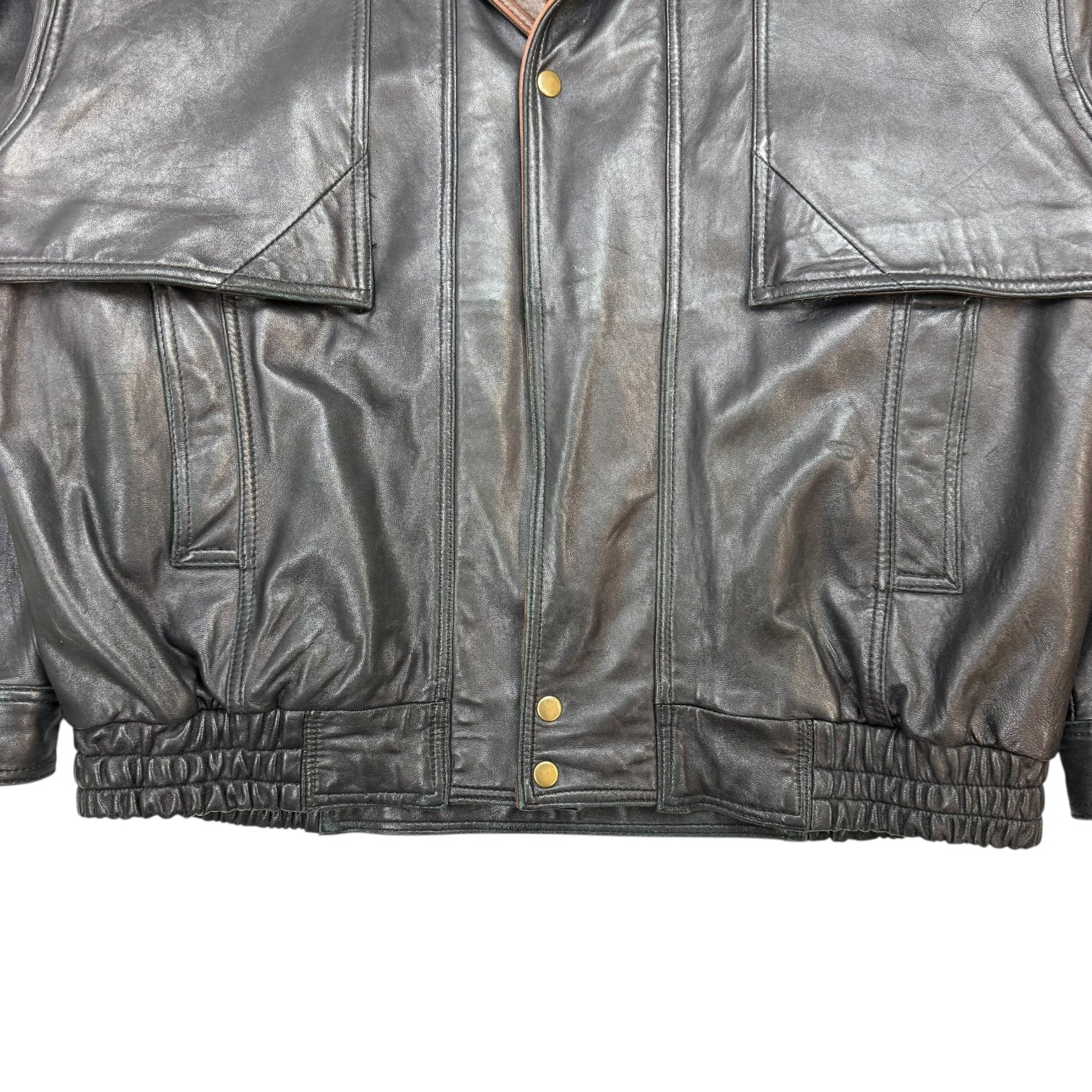 Vintage Danali Leather Bomber Jacket Black