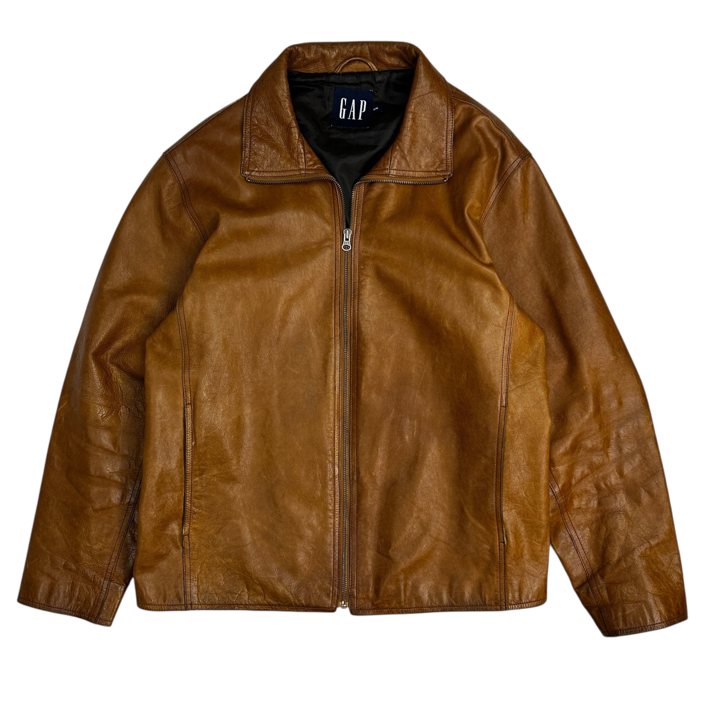 Vintage Gap Leather Jacket Saddle Brown