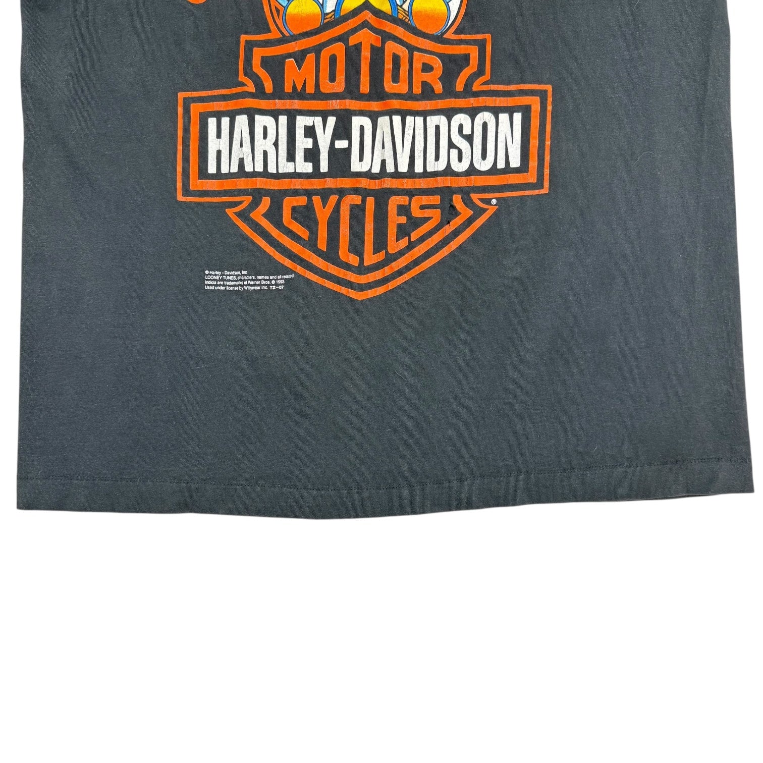 1993 Harley Davidson Taz Looney Tunes Tee Black