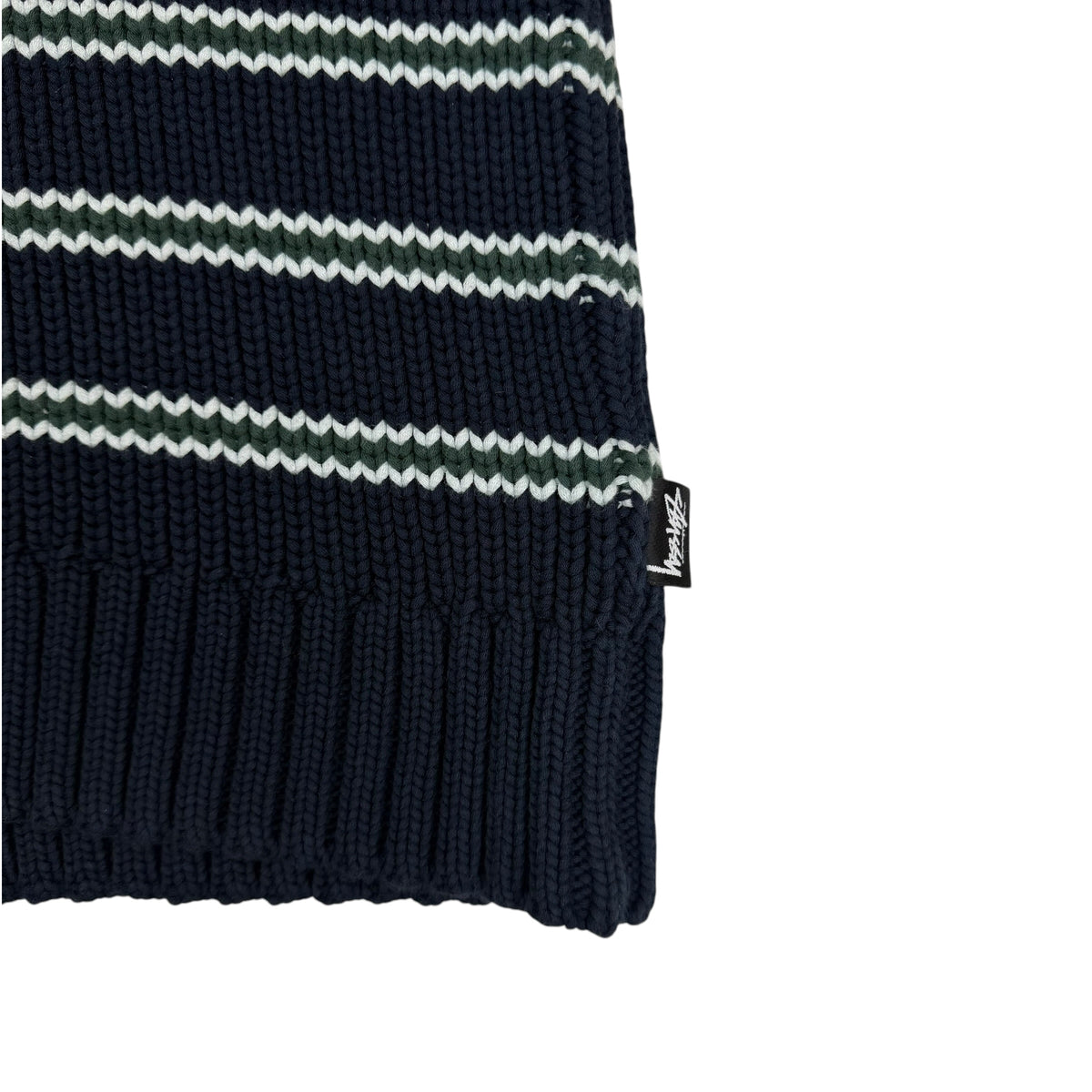 FW25 Stussy Stripe Knit Crewneck Navy