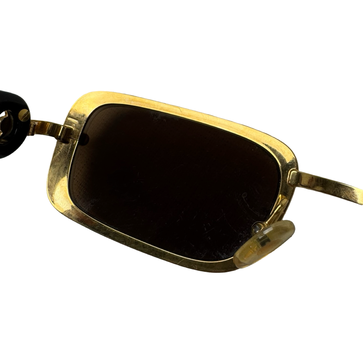 Vintage Christian Dior Eva Quilted Gold Plate Frame 42V Sunglasses