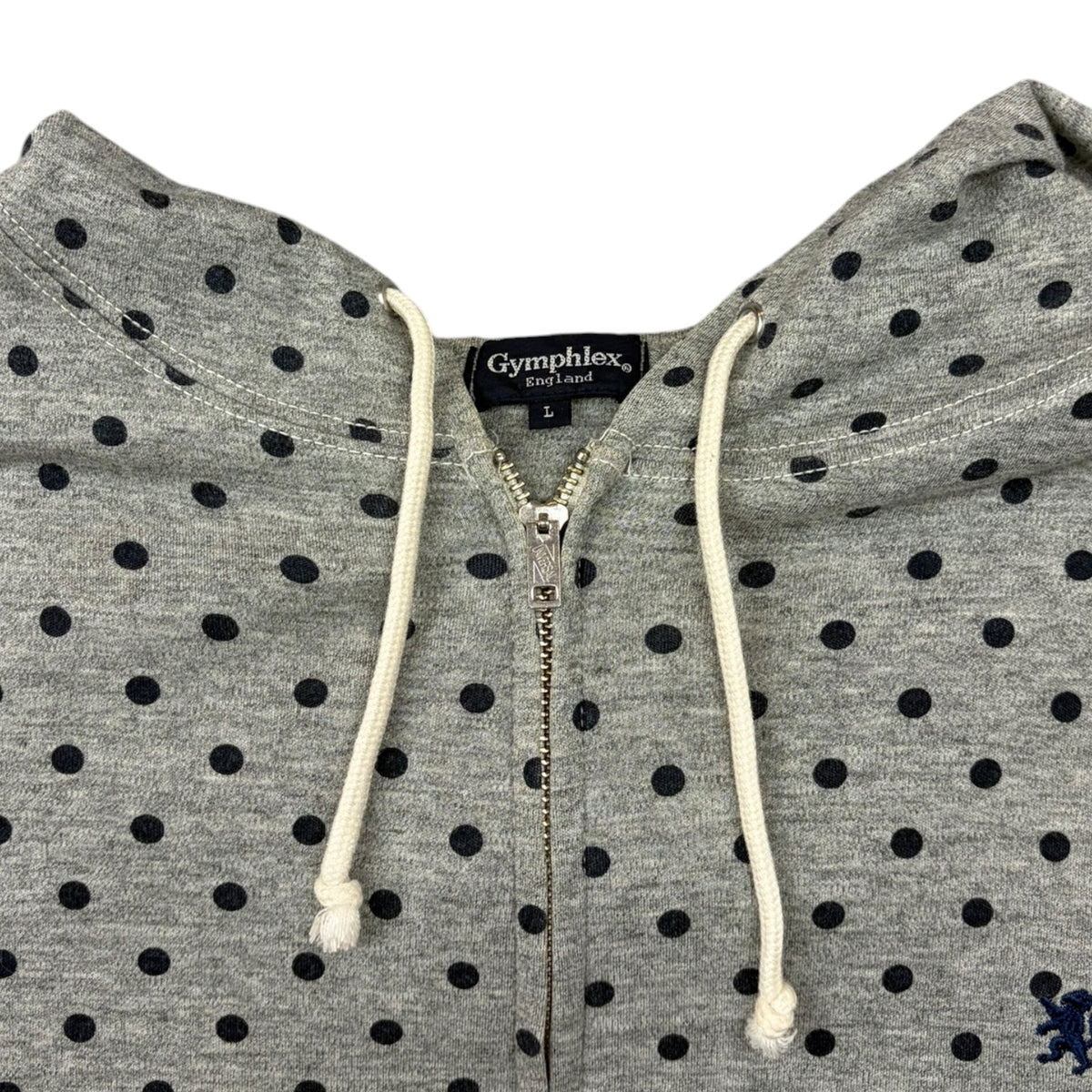(W) Gymphlex Polka Dot Zip-Up Hoodie Grey