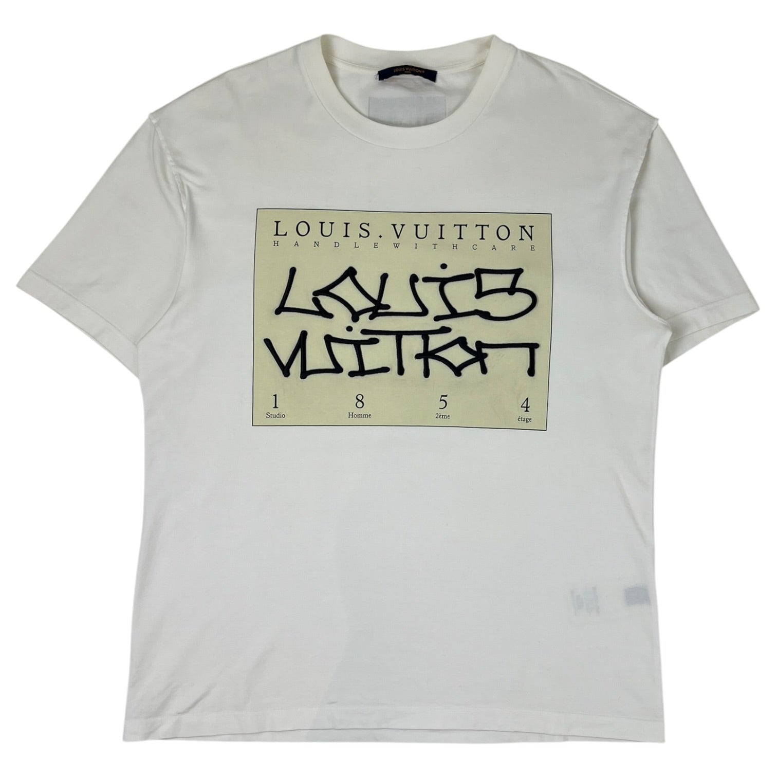 Louis Vuitton Handle With Care Graphic Jersey T-Shirt White