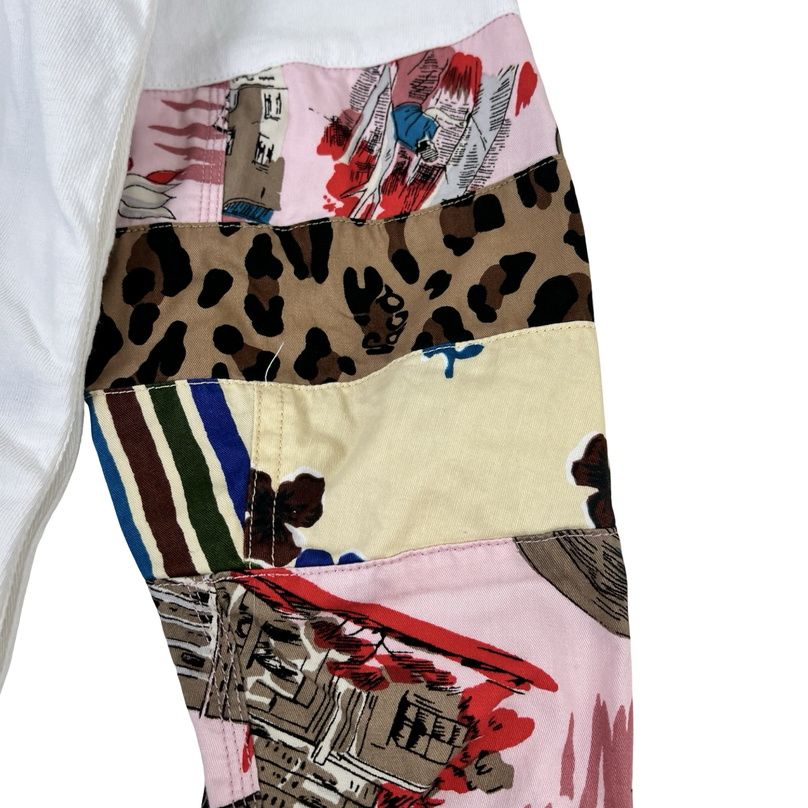 Sacai Archive Print Mix Snap-Buttoned Side Long Sleeve T-Shirt