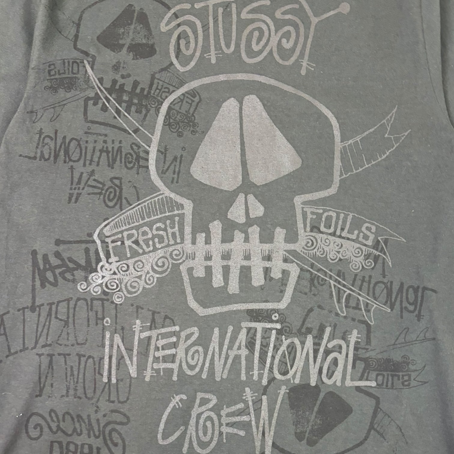 Stussy Skulls Pigment Dyed T-Shirt Grey