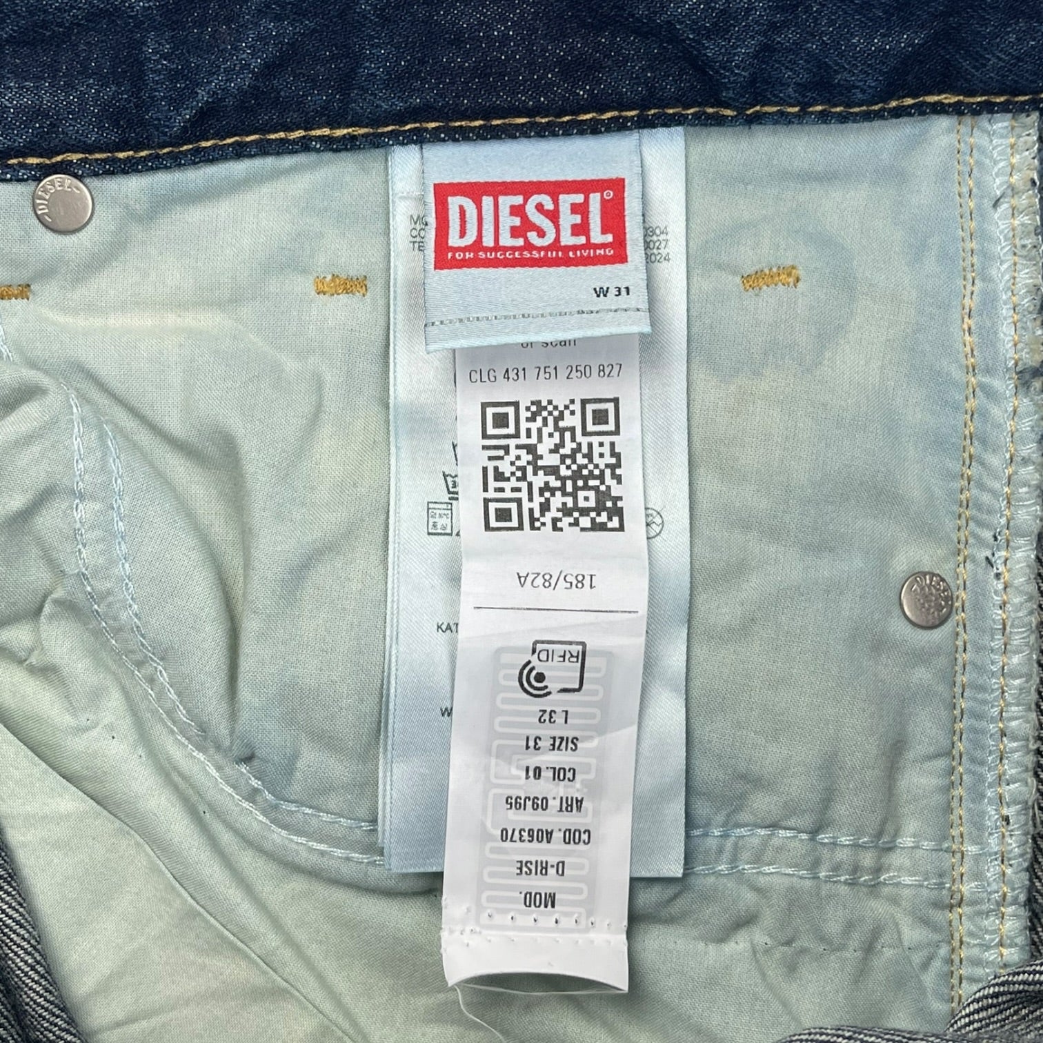 Diesel D-Rise Wide Leg Denim