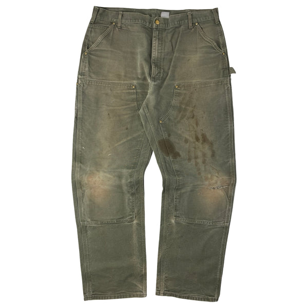 Vintage Carhartt Double Knee Carpenter Pants Faded Olive