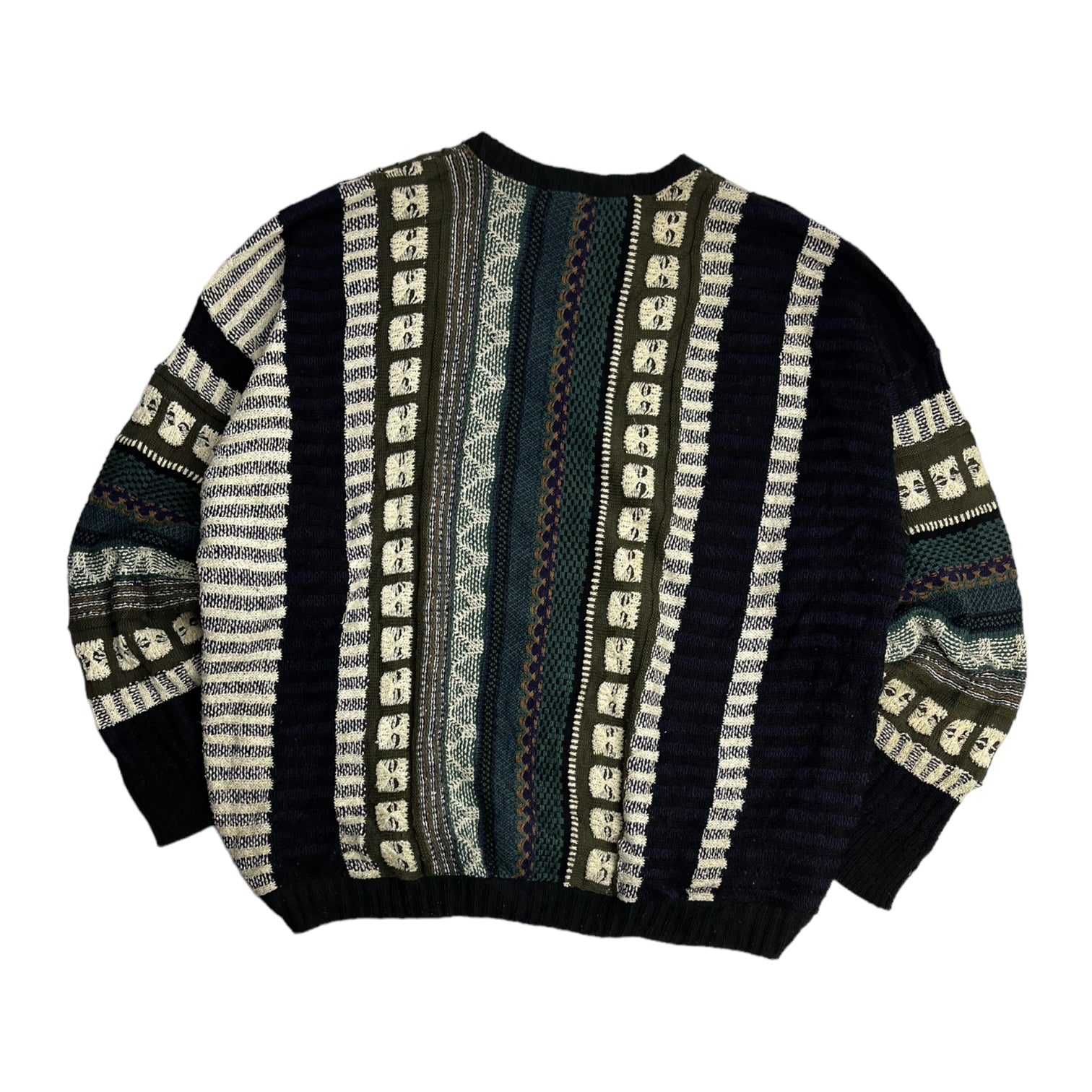 Vintage Natural Exchange Vertical Knit Sweater