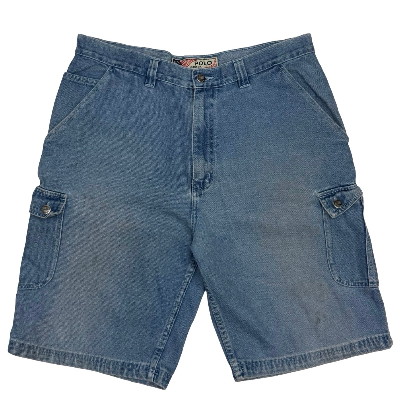Vintage Polo Ralph Lauren Jeans Flag Denim Shorts Blue
