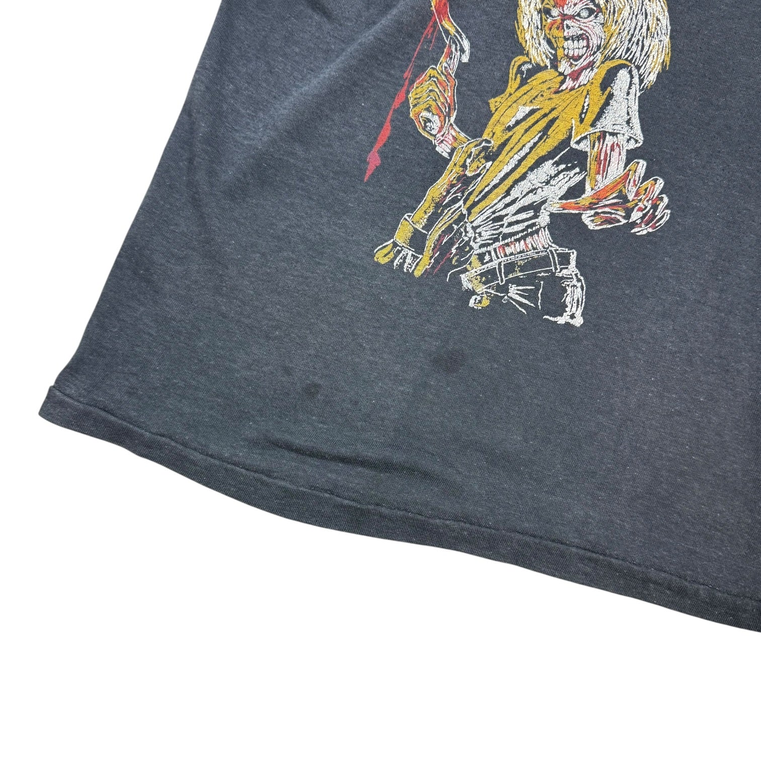 Vintage 80s Iron Maiden Flight Of Icarus Raglan Tee White/Black