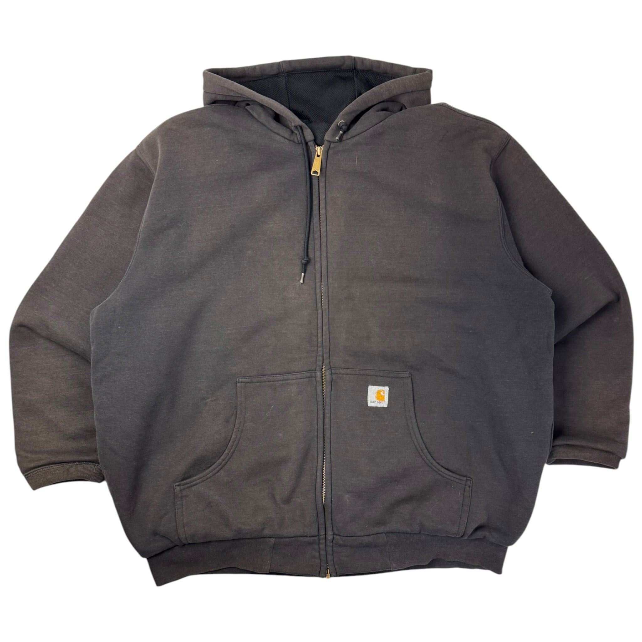 Vintage Carhartt Zip Up Hoodie Faded Brown