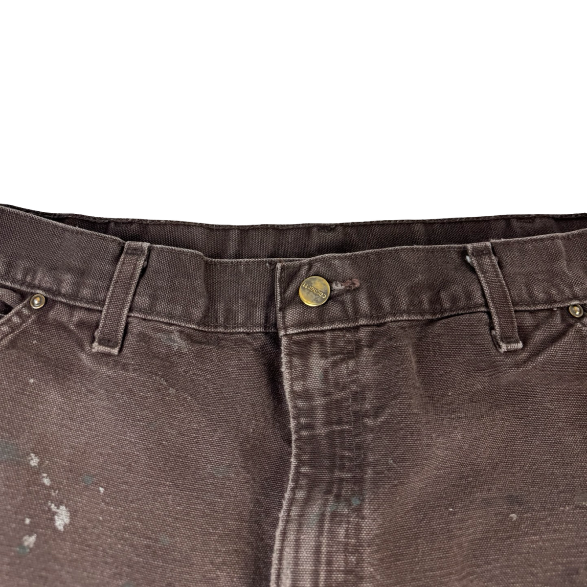Vintage Carhartt Paint Splattered Double Knee Bottoms Dark Chocolate