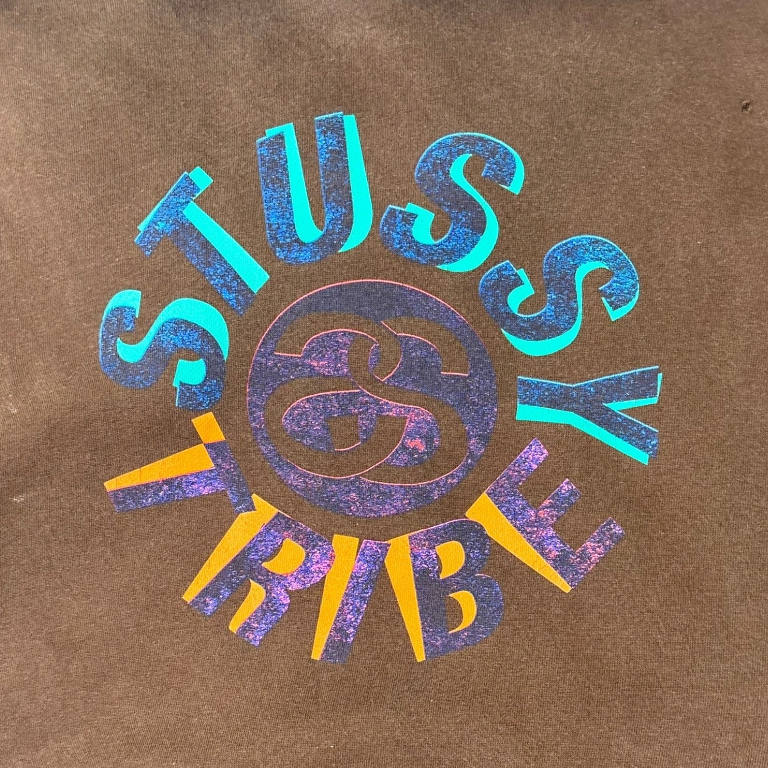 Vintage Stussy Tribe Hoodie Brown