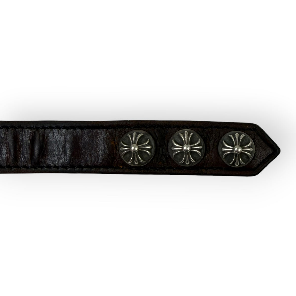 Chrome Hearts Leather Plus Bracelet Brown