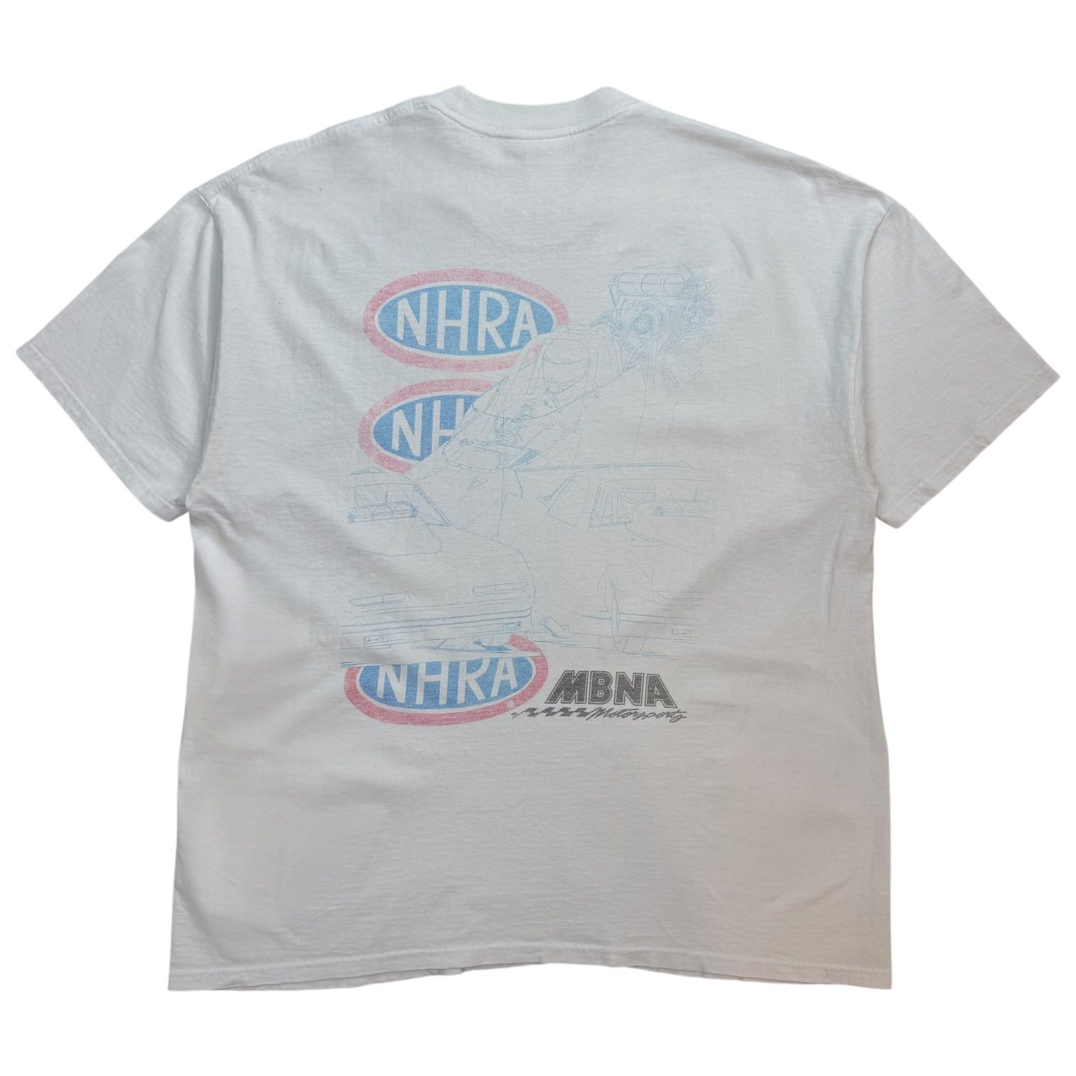 Vintage NHRA MBNA Motorsports Racing Tee White