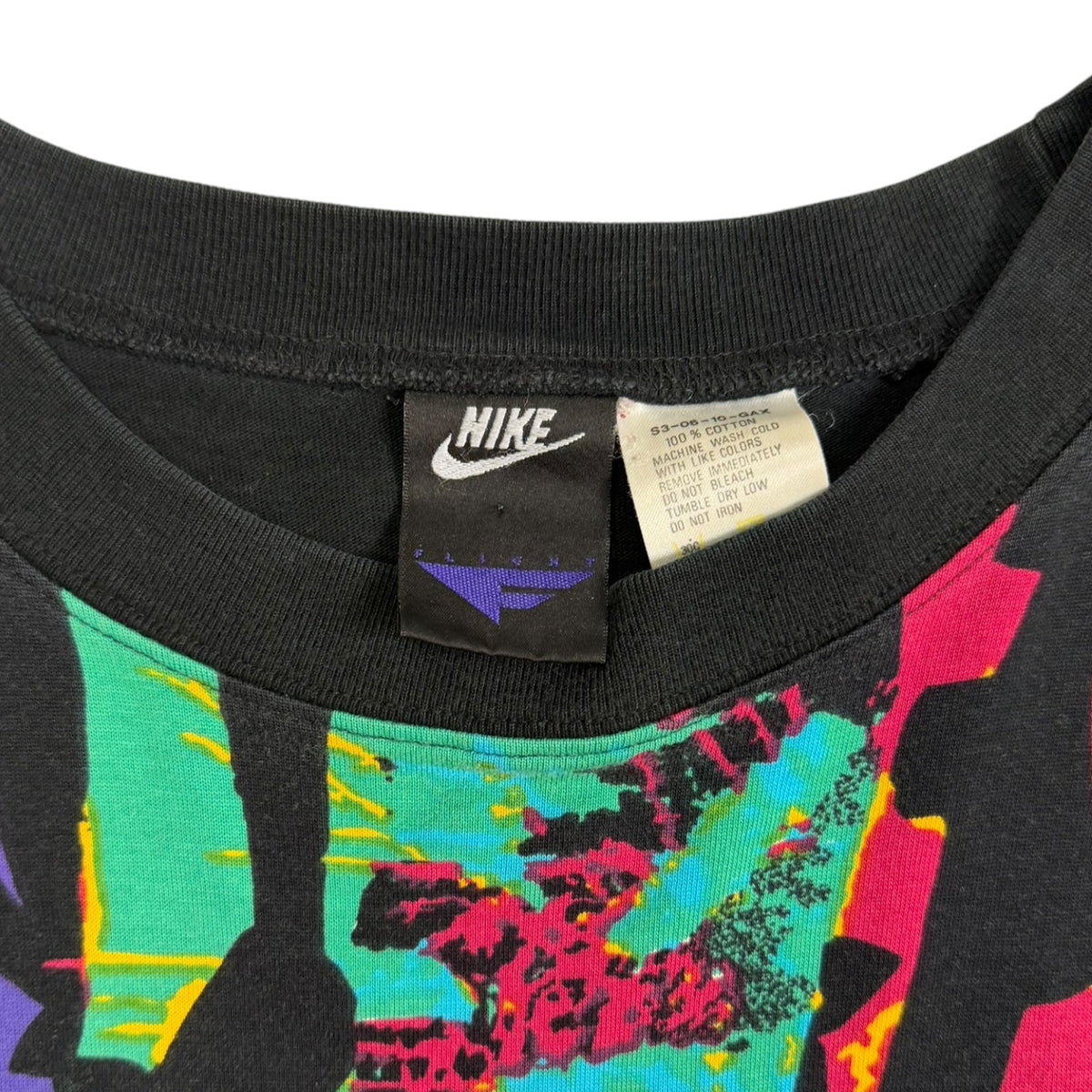 Vintage 1980s Nike Air Jordan Flight AOP T-Shirt Black