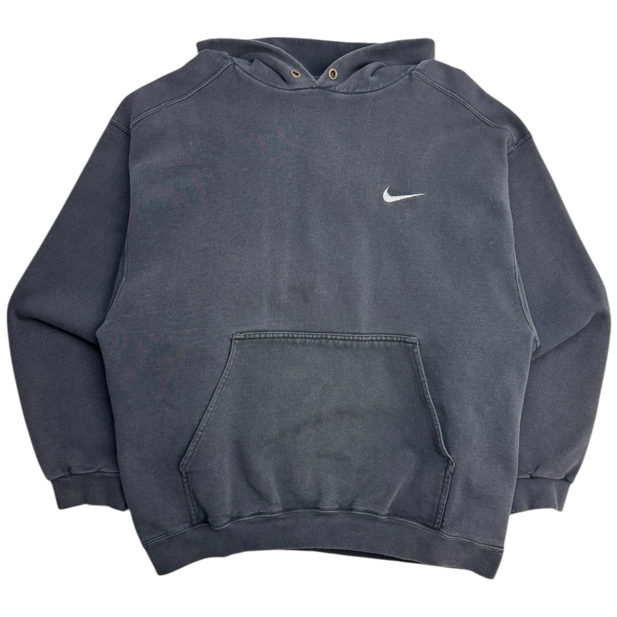 Vintage 90s Nike Pocket Swoosh Hoodie Faded Black