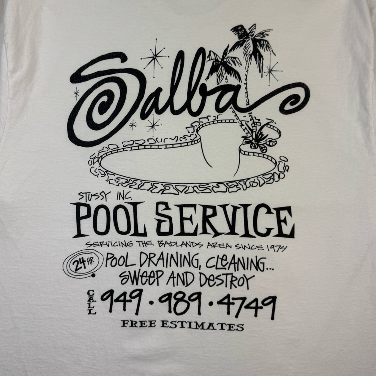 Stussy Pool Service Pigment Dyed Tee Natural