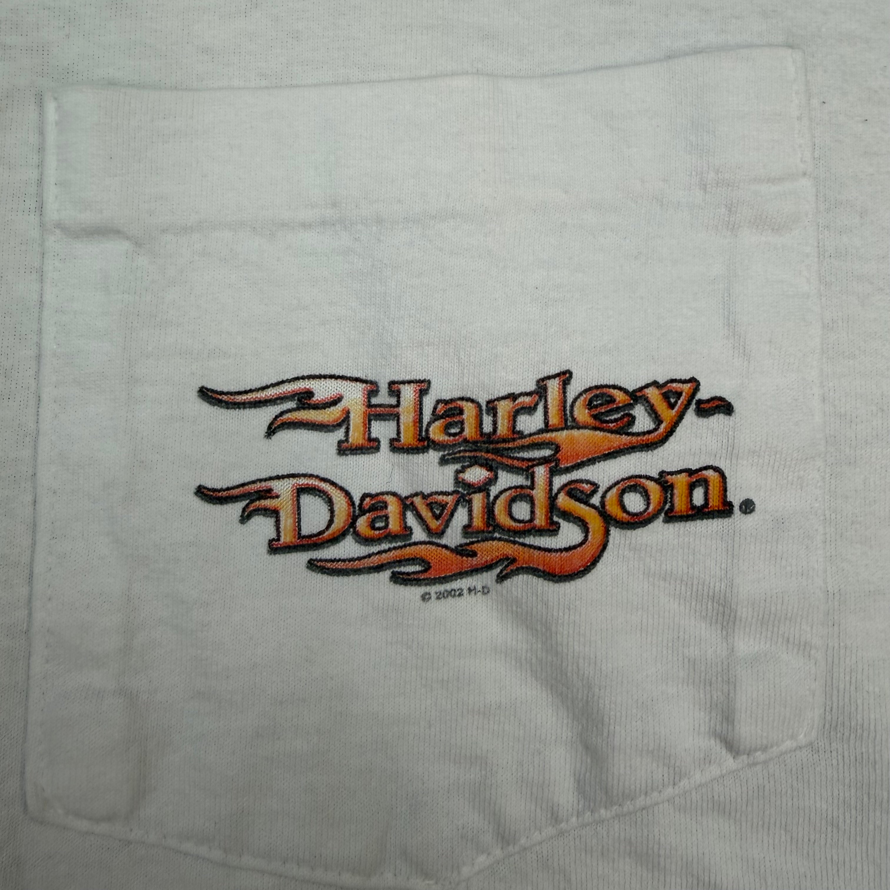 2002 Harley Davidson Fletchers Flame Longsleeve White