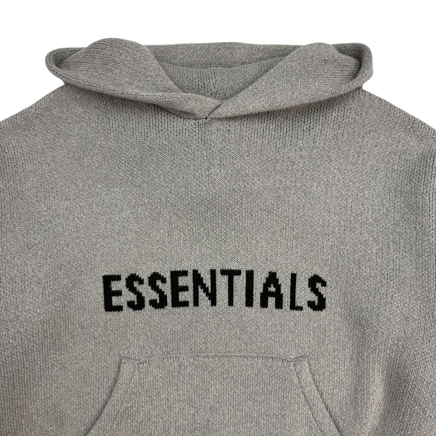 Fear Of God Essentials Knit Pullover Hoodie Dark Heather Oatmeal