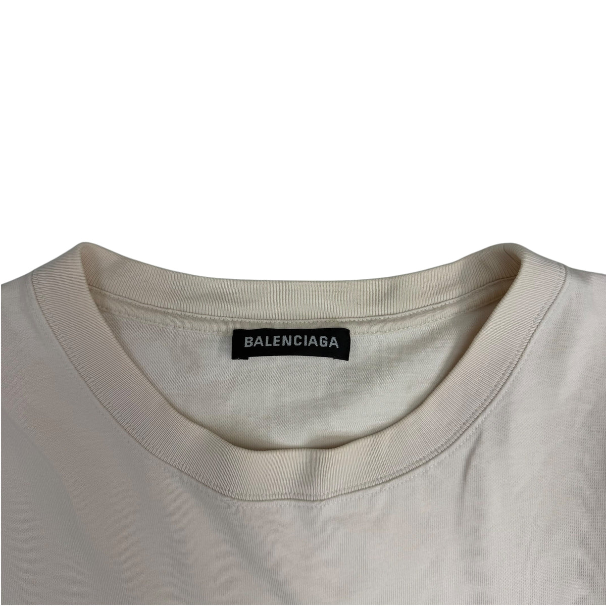Balenciaga Badge Logo Tee Cream