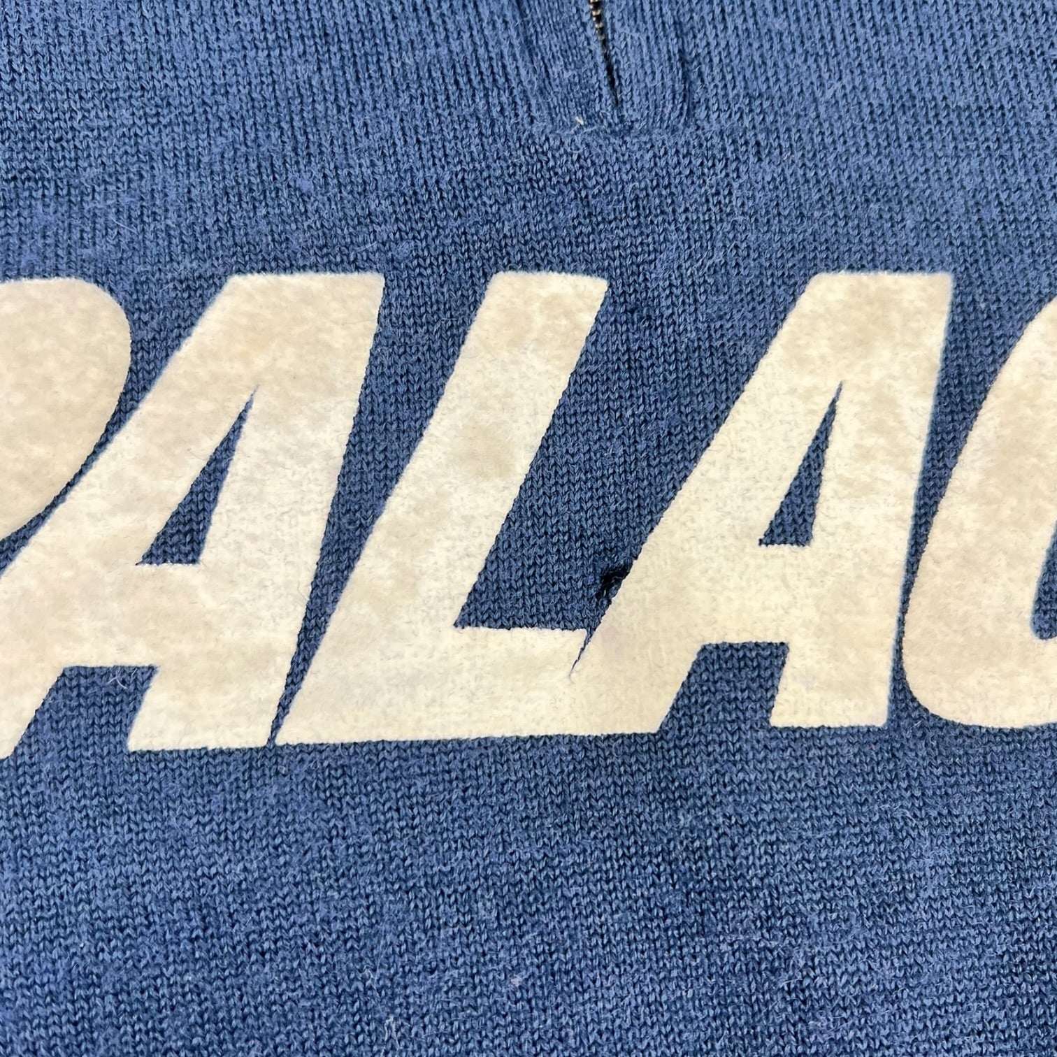 Palace Polo Half Zip Knit Sweater Blue