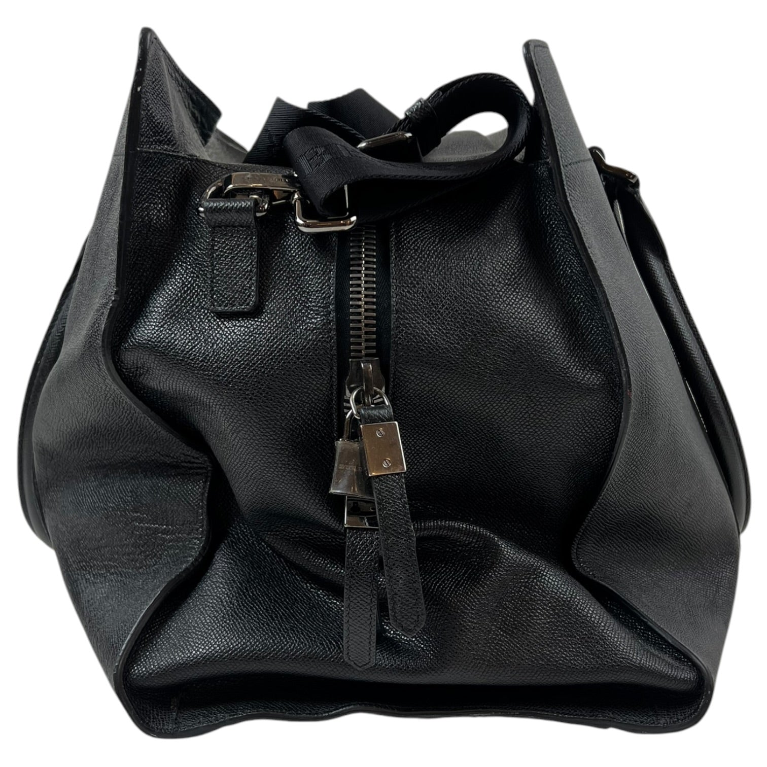 Burberry Saffiano Leather Tote Bag Black