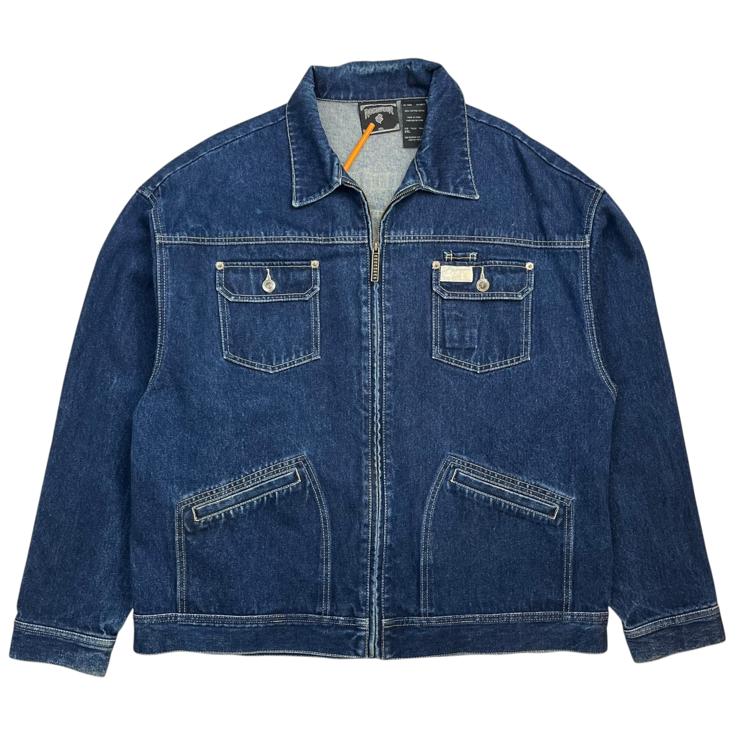 Y2K Rocawear Denim Jacket Dark Wash