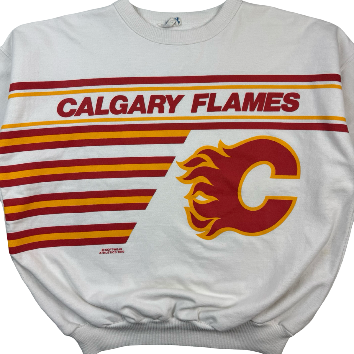 1989 Calgary Flames Short Sleeve Sweater Shirt
