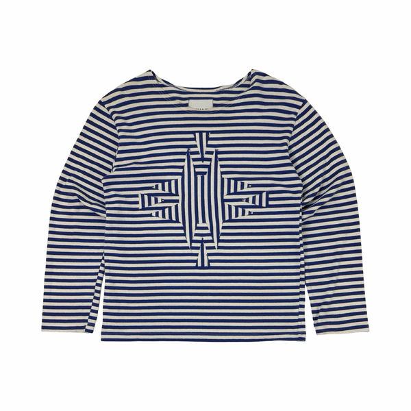 (W) MYAR Striped Long Sleeve Shirt Blue/White