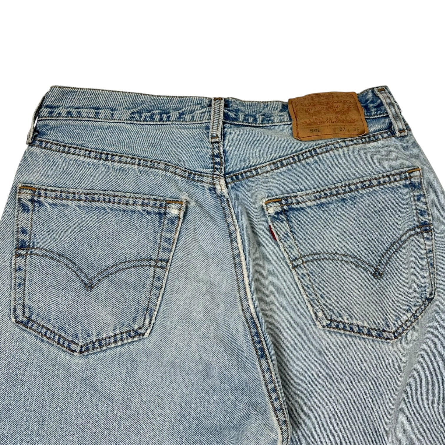 Vintage Levi's 501 Light Wash Distressed Detailing Jeans