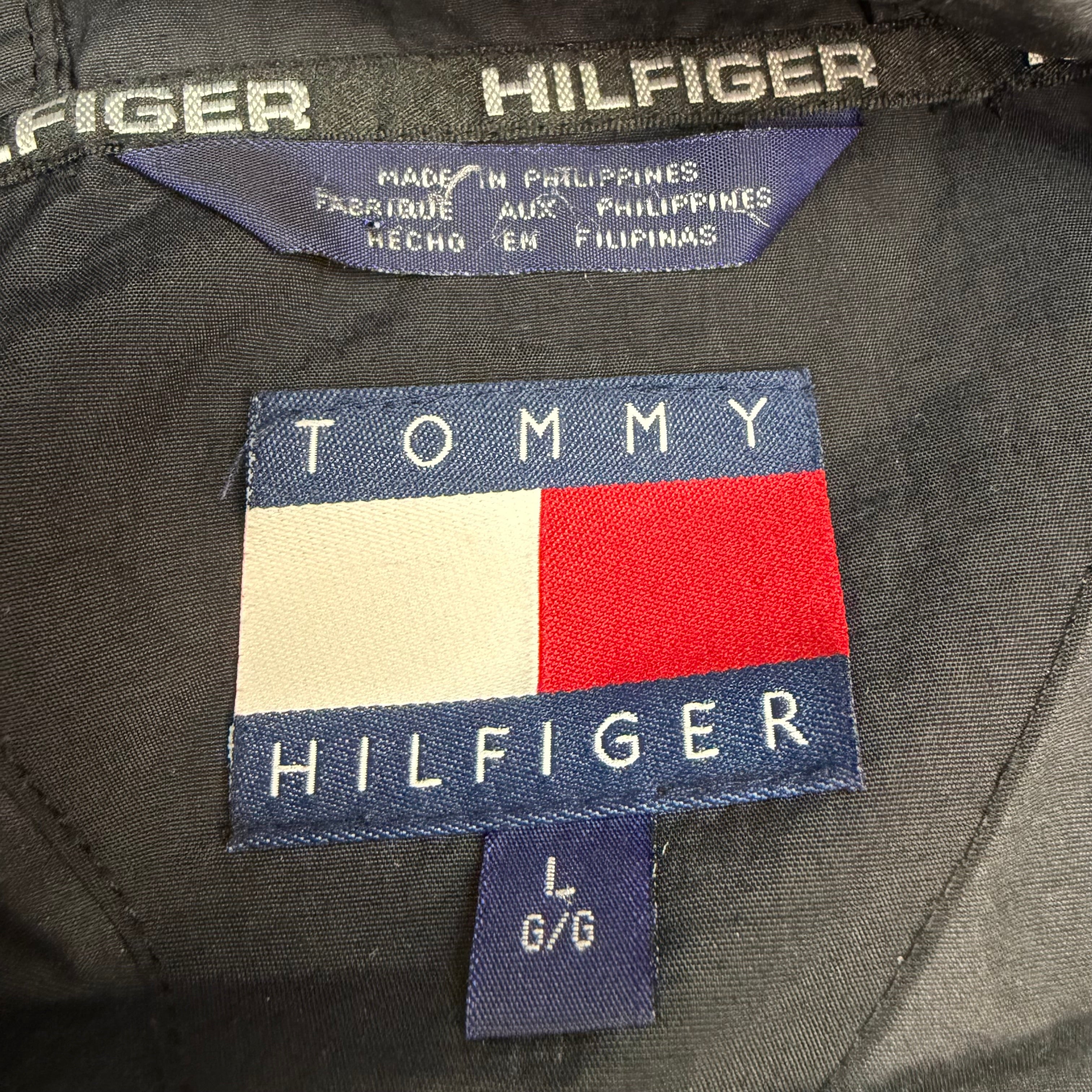 Vintage Tommy Hilfiger Half Zip Nylon Pullover Black