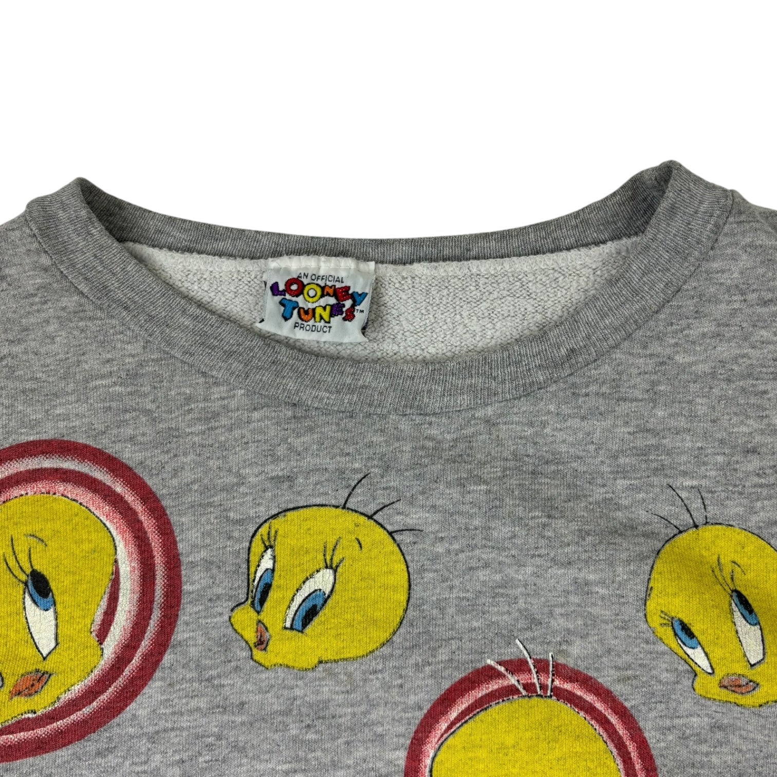 1996 Vintage Tweety Bird AOP Crewneck Grey