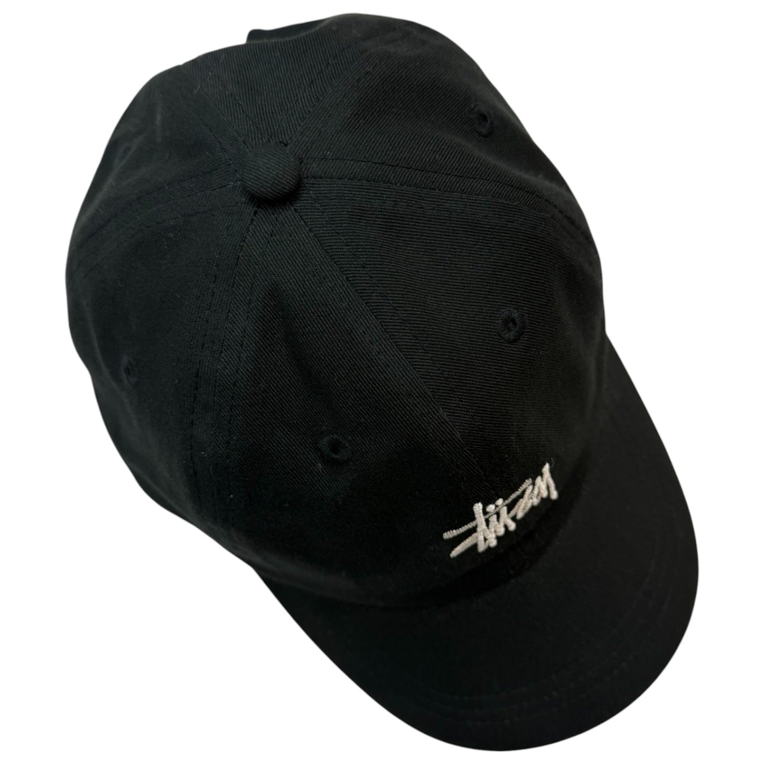 Stussy Stock Logo Strapback Hat Black
