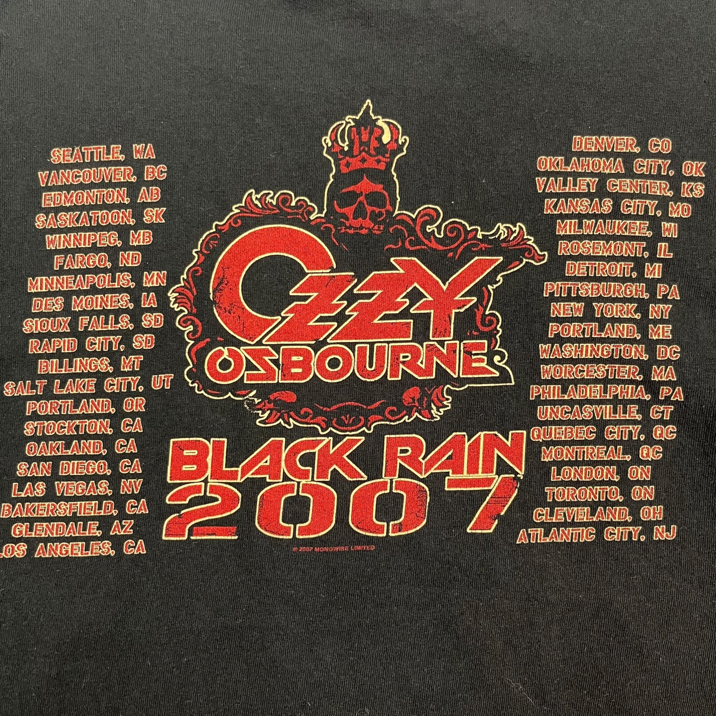 2007 Ozzy Osbourne Black Rain Tour Tee Black