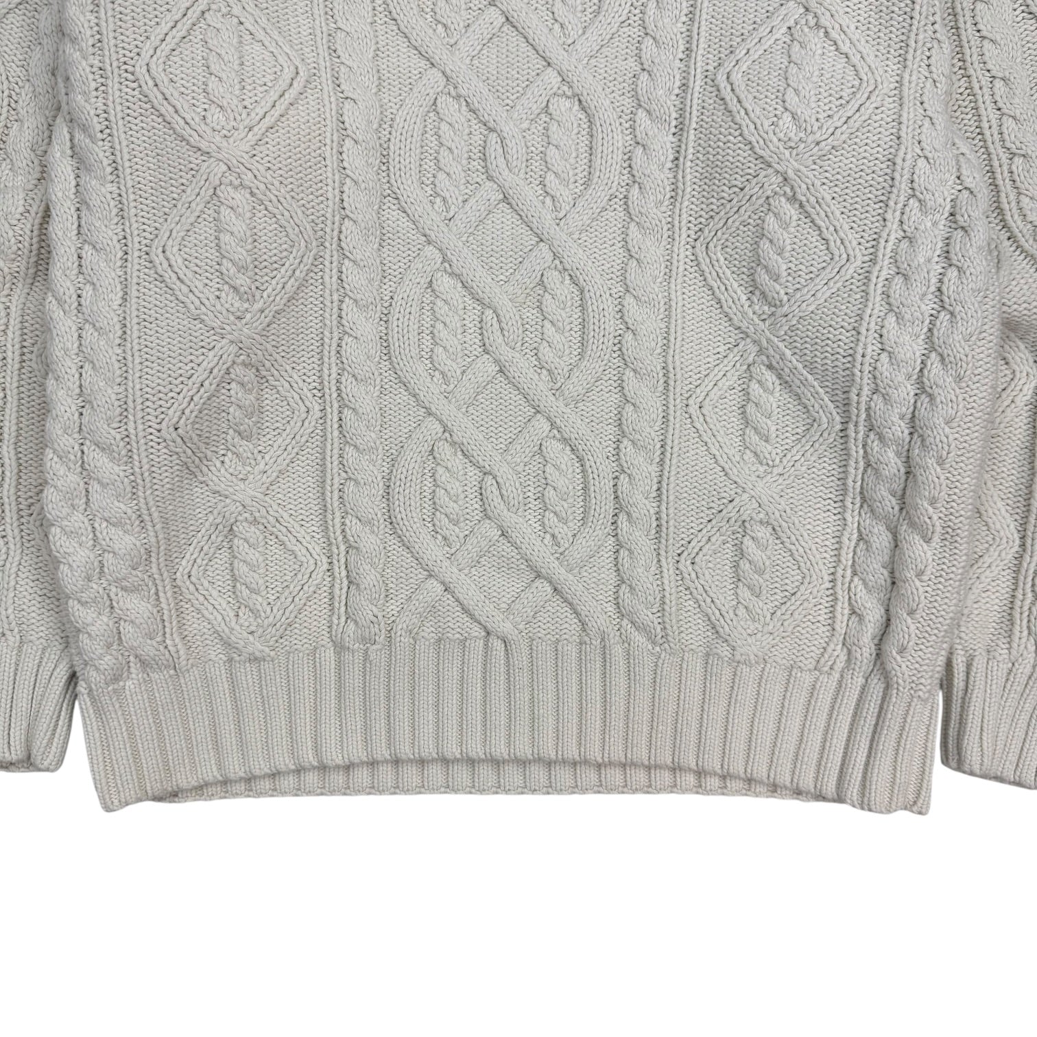 Vintage Eddie Bauer Cable Knit Sweater White