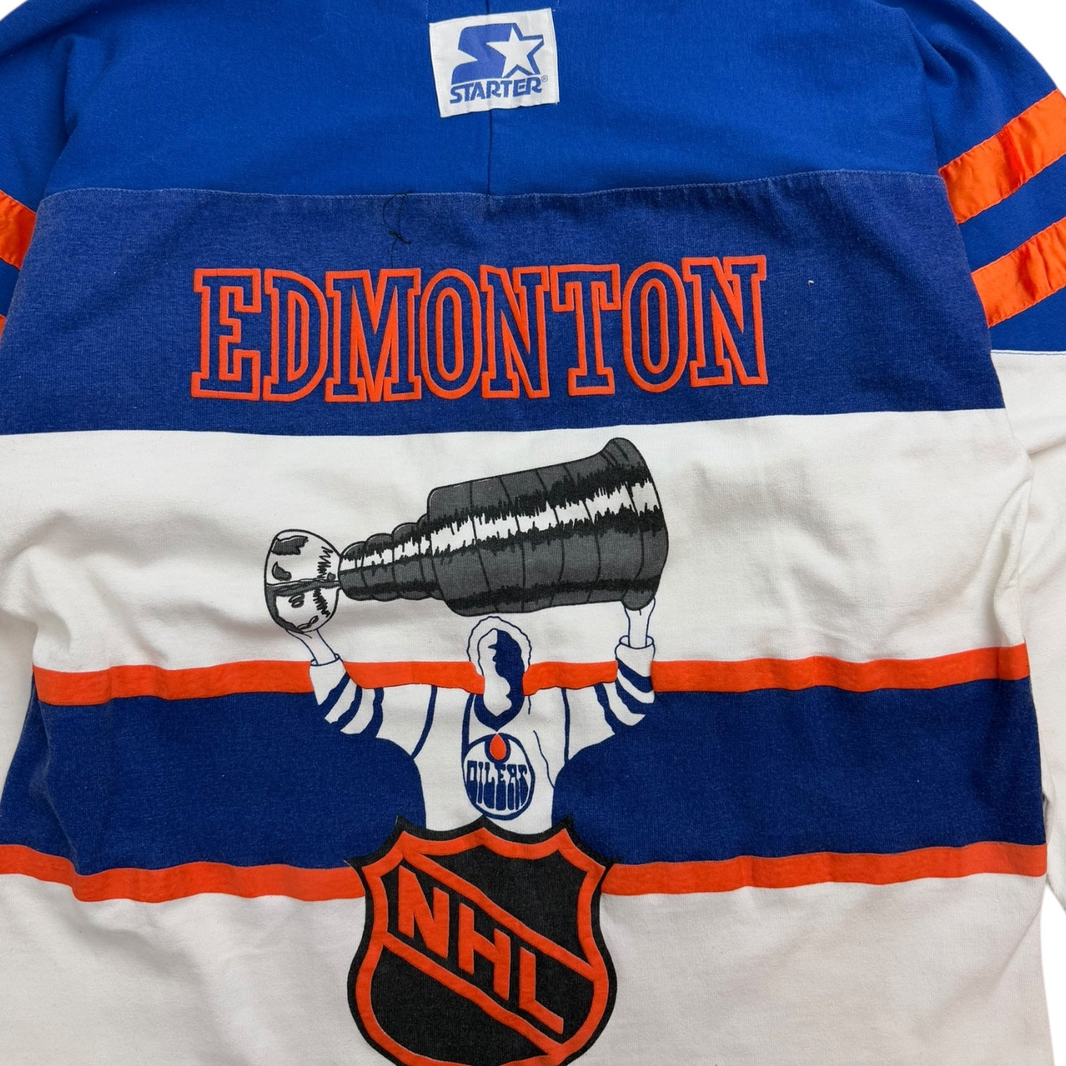 Vintage Starter Edmonton Oilers Stanley Cup L/S Shirt White/Blue