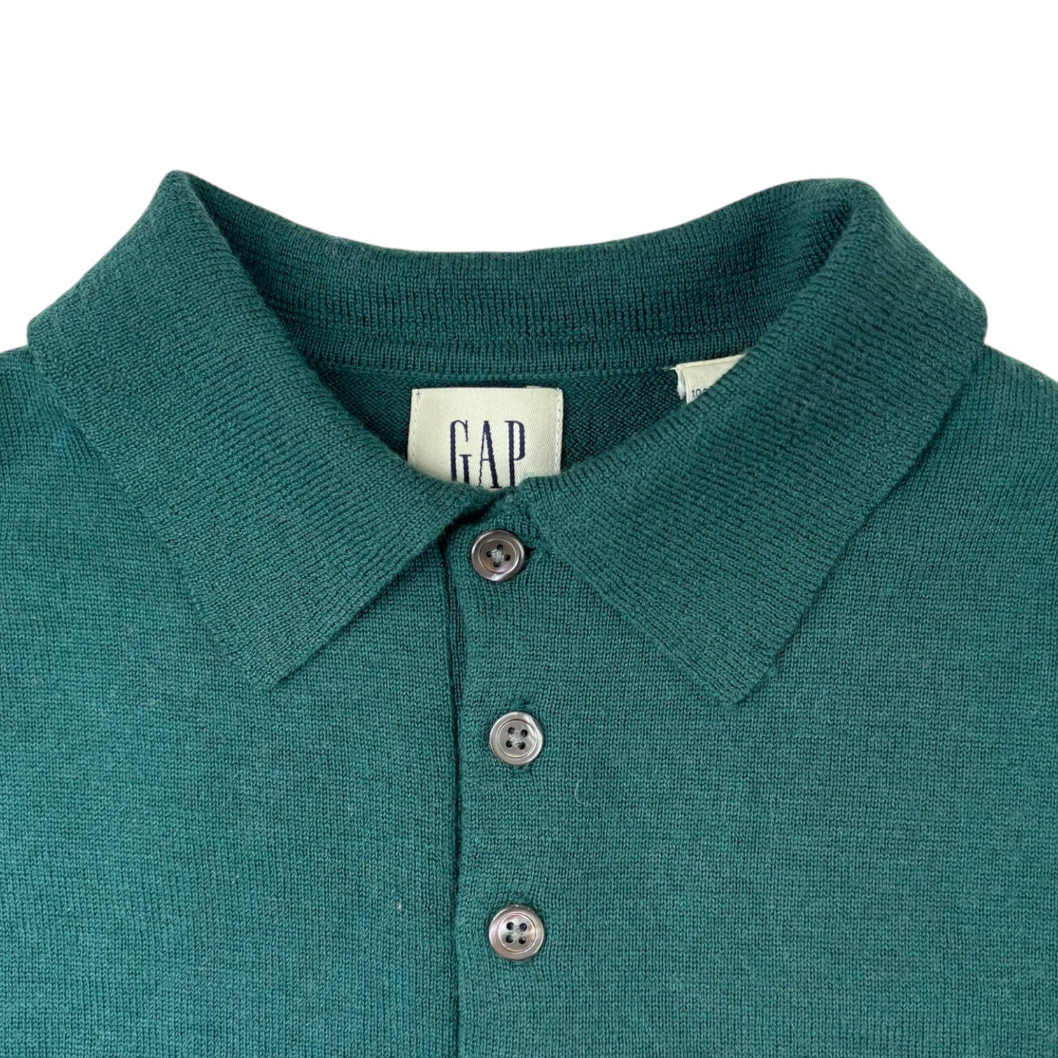 Vintage Gap Henley Knit Sweater Green