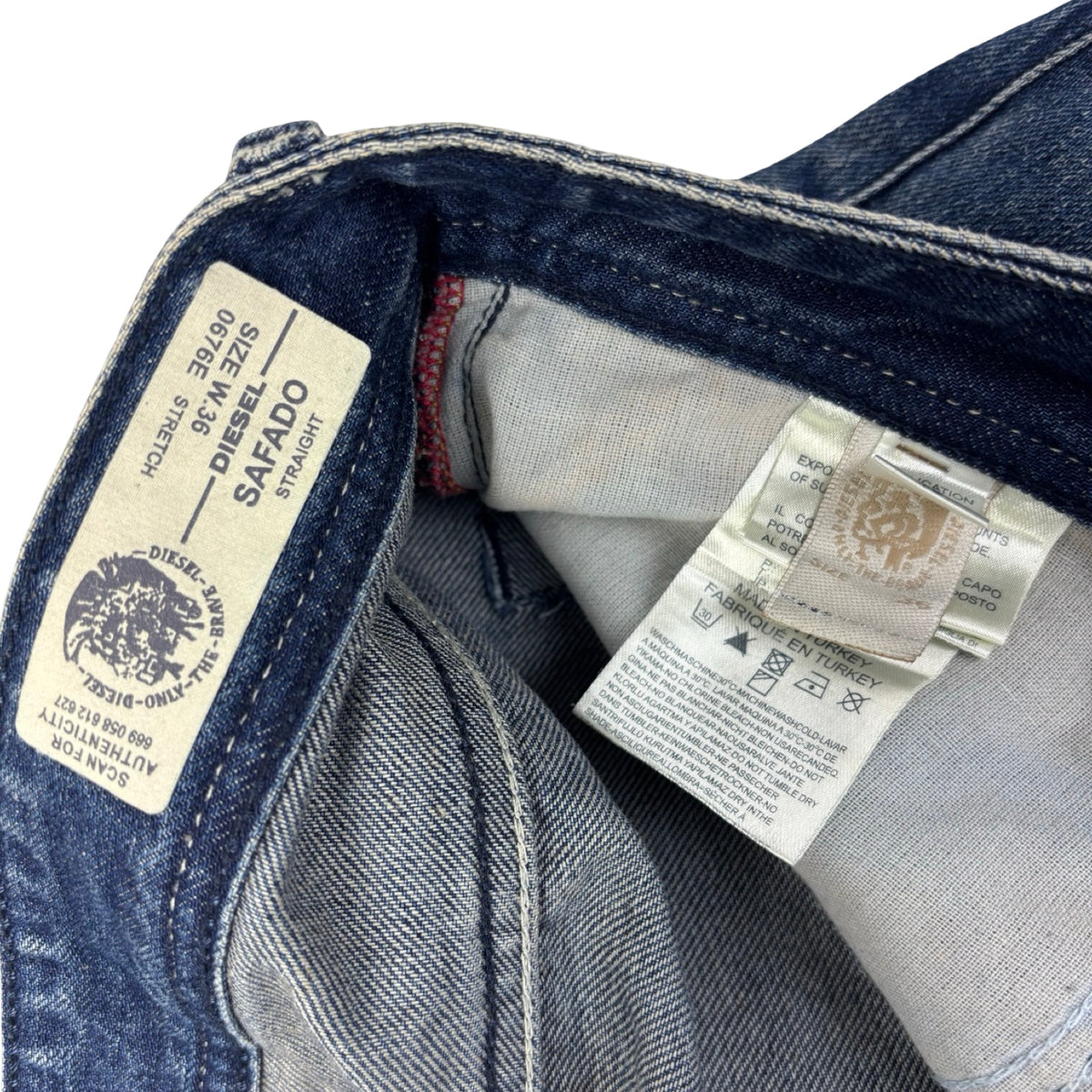 Vintage Y2K Diesel Safado Straight Jean Pant Medium Washed Blue