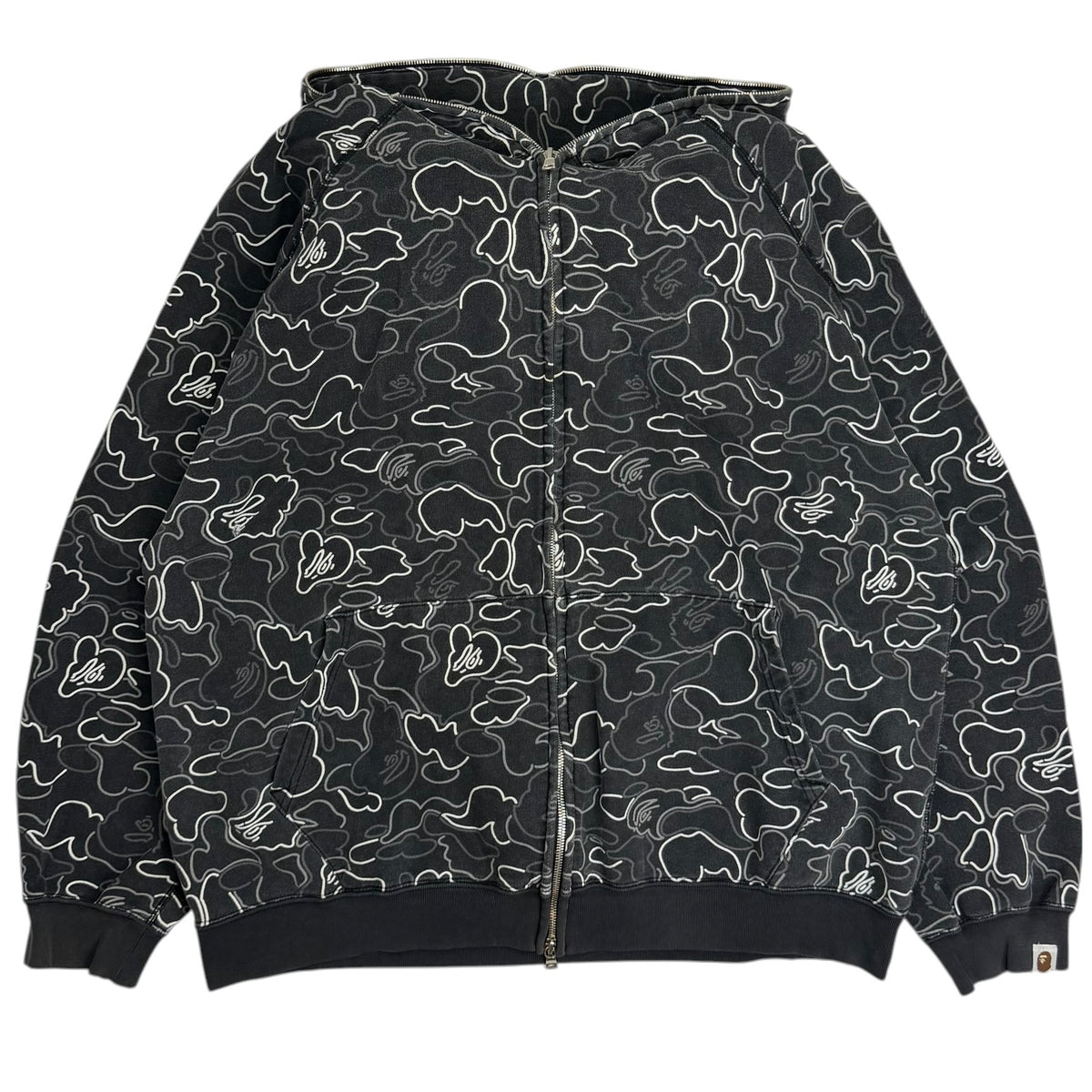 2005 Bape Nigo Era Neon Camo Full Zip Hoodie Grey/Black