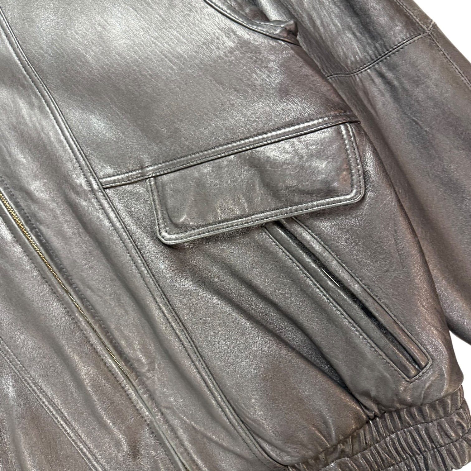 Vintage Style Auto Leather Jacket Black