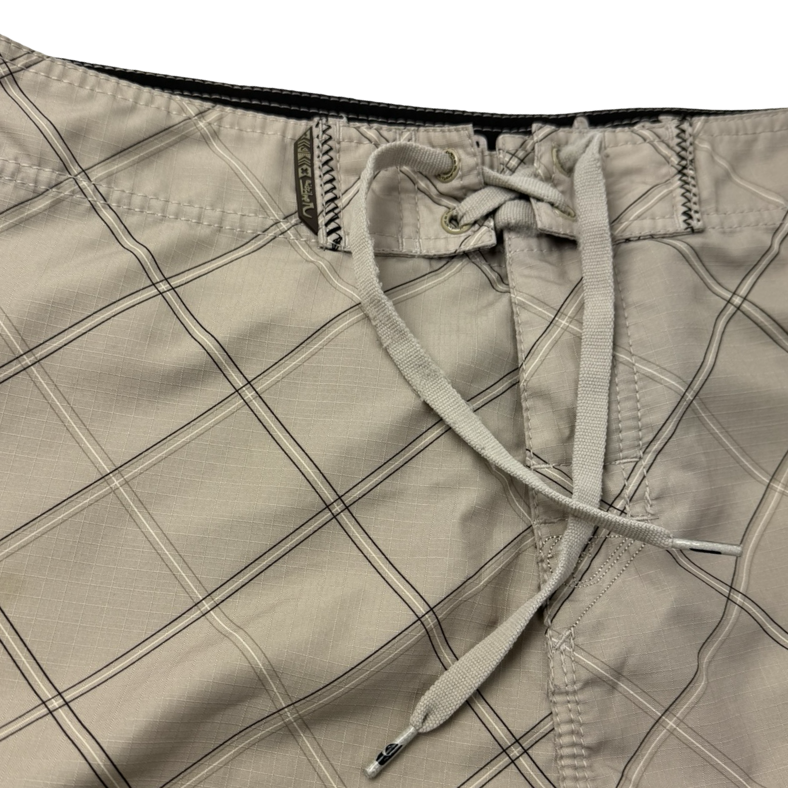 Y2K Quiksilver Embroidered Surf Board Shorts Beige