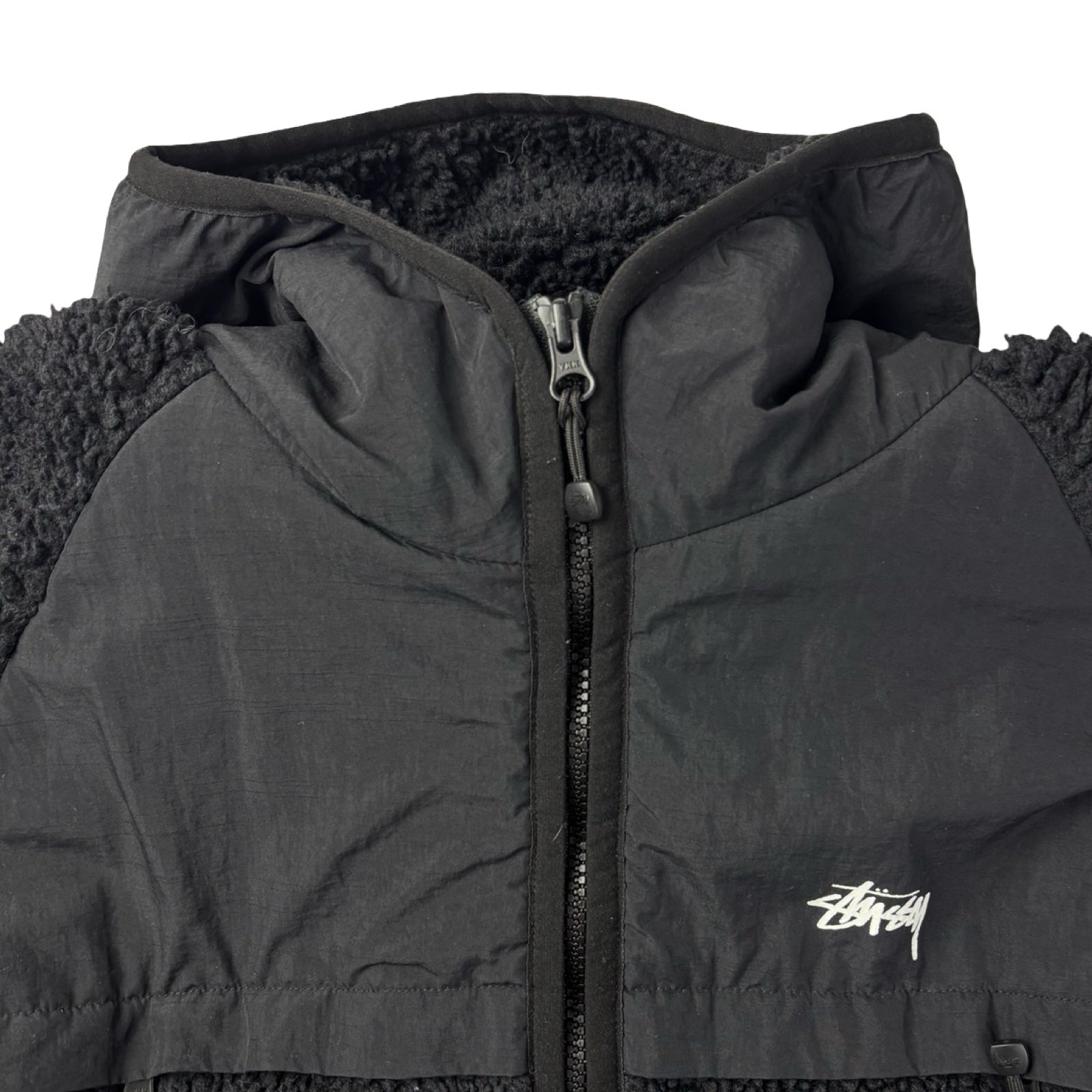 Stussy Sherpa Paneled Hooded Jacket Black